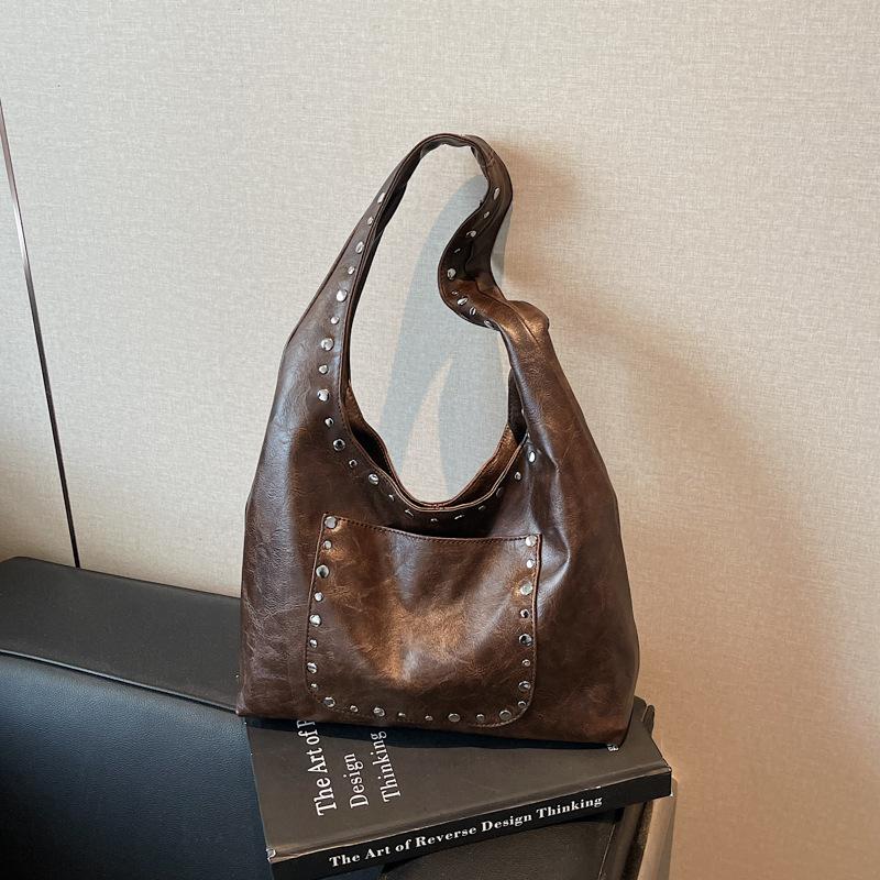 

Женская сумка премиум-класса с текстурой, новая популярная модная универсальная сумка через плечо для поездок на работу, большая вместительная сумка-тоут темно-коричневого