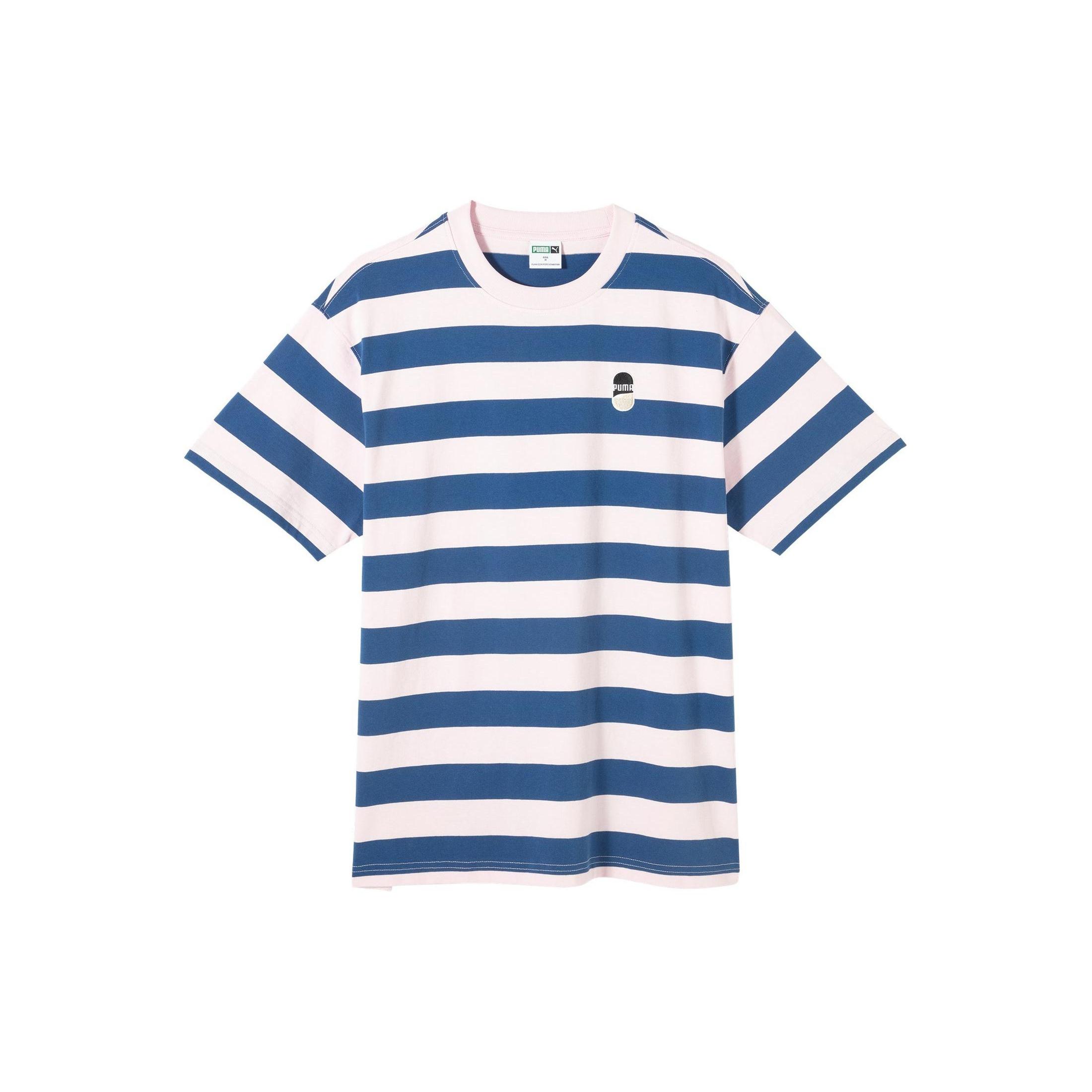 PUMA Downtown Striped T-shirt Blue White Men s 630115-93 S
