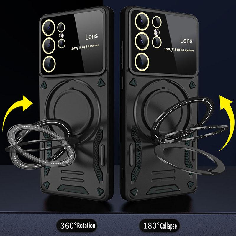 Magnetic Stand Military Grade Cases For Tecno Spark 20 20C Spark GO 2023 2024 POP 7 Shockproof Lens Protection Armor Case Coque