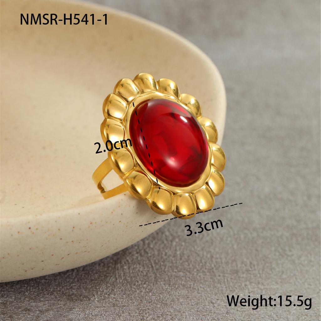 GEMCHIC Women's Vintage Geometric Earrings 18K Gold Plated Stainless Steel Studs with Faux Agate for Fashion Daily Life
