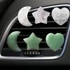 Set of 3 Crystal Stone Car Air Vent Clips, Moon Star Heart Quartz Charm Car Air Freshener Clip, Air Conditioning Outlet Clip, Cute Car Interior