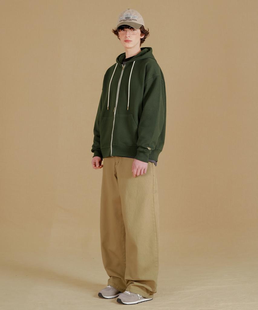 Wv Project Easy Heavy Cotton Zip-Up Dark Green Mjhd7781