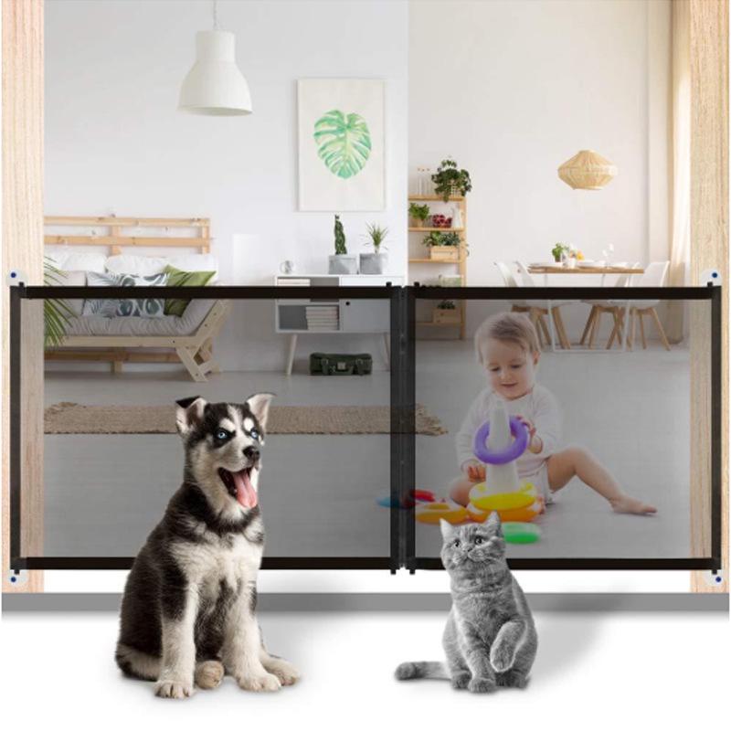 

Portable Folding Pet Safety Fence: Anti-Escape Barrier for Dogs and Cats Small чёрный