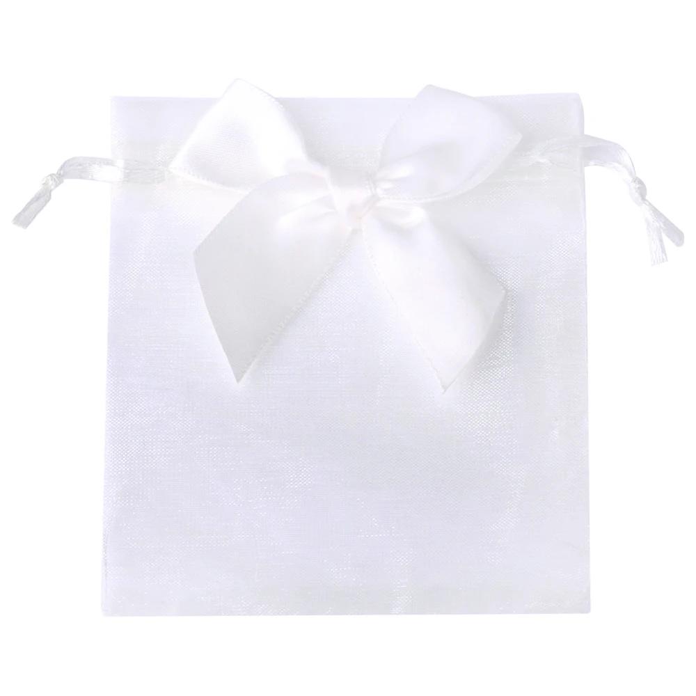 10/20/30 st Organza Presentpåsar Rosett Julkalas Bröllop Godispåsar Utsökta Smyckesförpackningar Dragskopåsar Festtillbehör