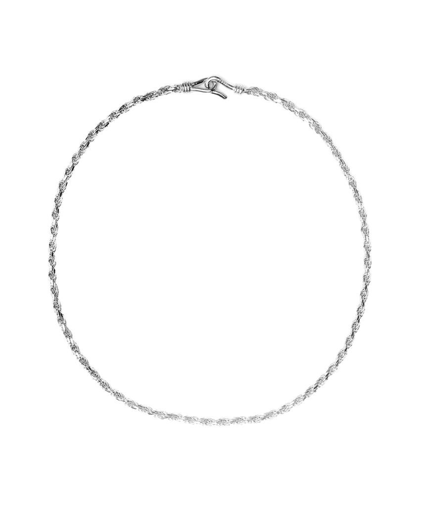 Marta Twist Rope Necklace (L) Silver