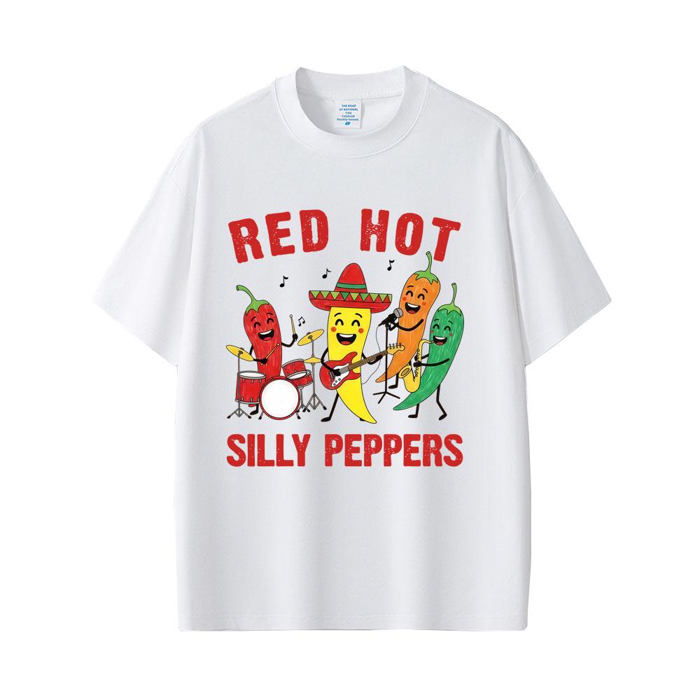 Red Hot Silly Peppers Funny Meme Graphic T Shirts Unisex Women Vintage Gothic Metal Rock Tshirt Unisexs Summer Casual Humor Tshirts