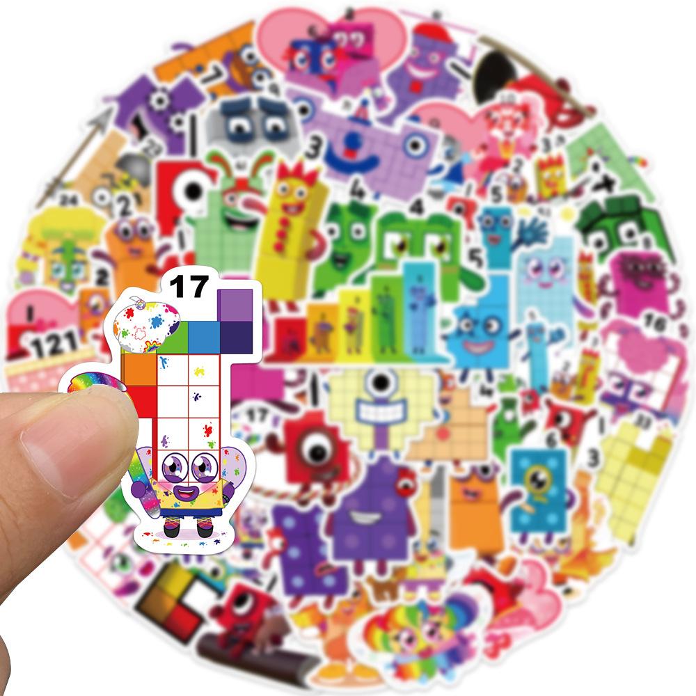 Стикеры Намбер Блокс Numberblocks стикерпак наклейки набор наклейок 52 шт