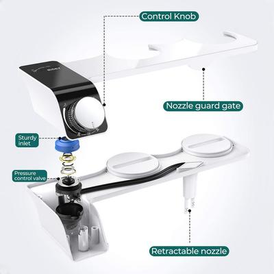 Siège de toilette Bidet Double Buse Non Électrique Lave-Toilette Siège Bidet Auto-Nettoyant Lavage Arrière Ou Féminin Désinfectant