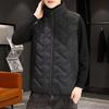 Feather Rong cotton vest men's autumn and winter stand-up collar warm vest Korean version fashion casual large size men's vest men's clothing