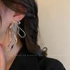European and American Diamond-encrusted Bow Earrings Personalized Fashion Earrings Cold Wind Versatile Personalized Earrings Women