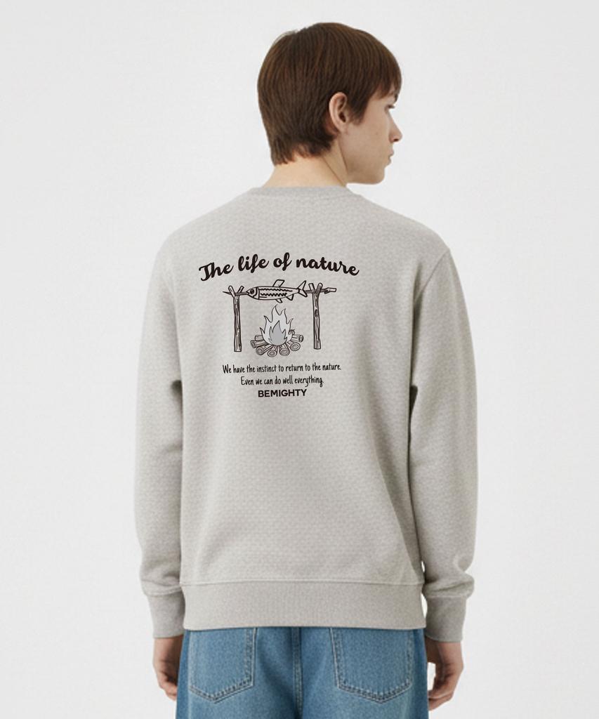 BEMIGHTY [Fleece Lined] Campfire Oversized Sweatshirt [Dark Gray]