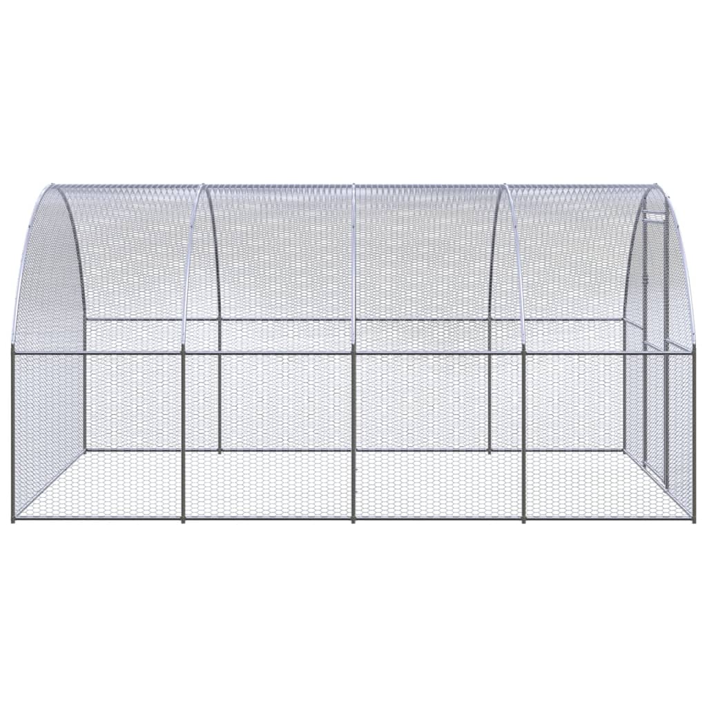 Vidaxl Outdoor Chicken Coop, 3X4X2 M, Galvanized Steel