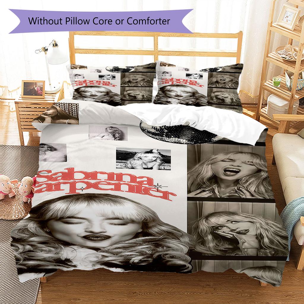 Sabrina Carpenter Bedding Quilt Set Quilt Cover Pillowcase Home Decoration Birthday Gift (1 * Duvet Cover + 2 * Pillowcase, Without Core)