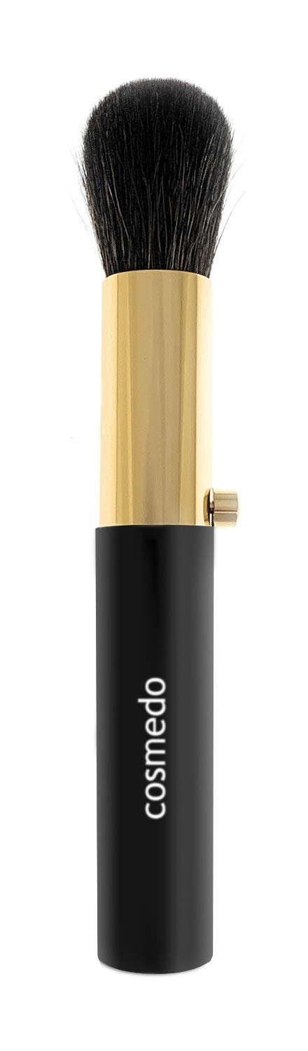 

Kumano Cosmedo Portable Sliding Cheek Brush Squirrel Horsehair with Makeup Brush (Gray + Blend) Cap, H-1 чёрный