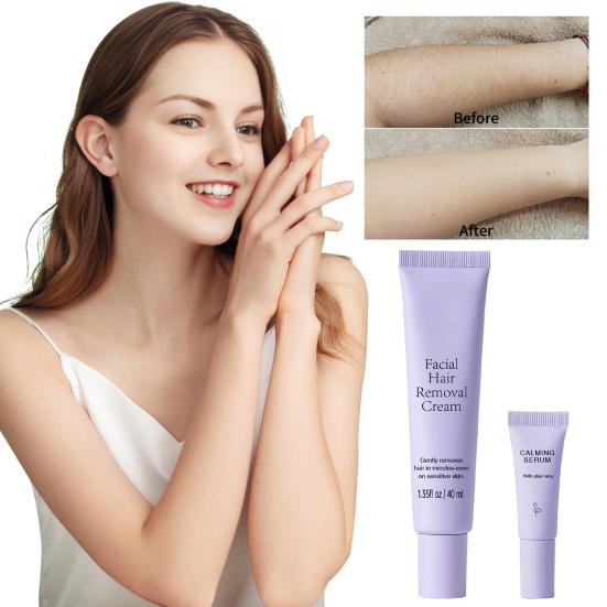 40ML Hair Removal Cream with 5ML Essence Men Women Painless Full Body Arm Leg Underarms Bikini Private Facial Hair Remover Depilatory Cream