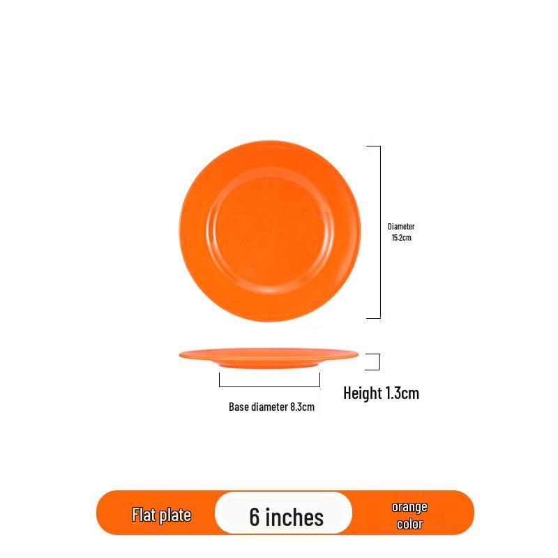 

Цветные круглые меламиновые тарелки - Имитация фарфора, плоская закусочная посуда