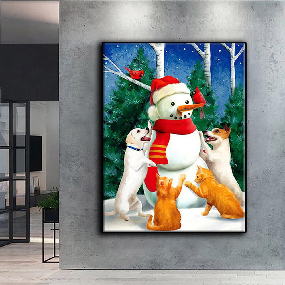 Diamantová výšivka vánoční stromeček Santa sněhulák 5D DIY diamantová malba křížovým stehem drahokamu