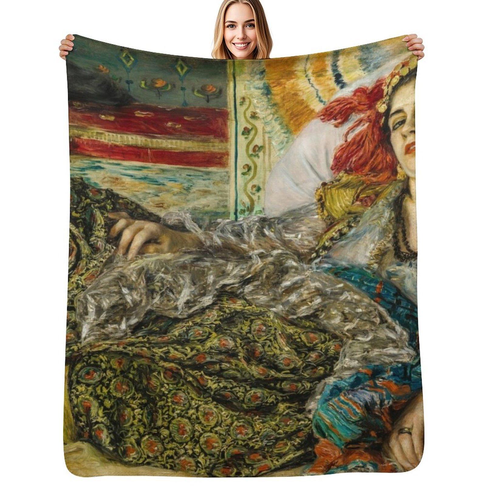 

Auguste Renoir Odalisque Throw Blanket Luxurious Soft Fuzzy Blanket for Sofa Bed 102x76cm(40x30in)