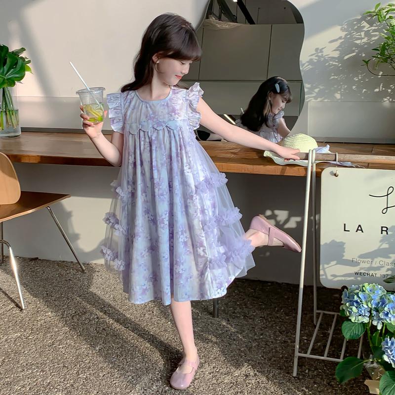 Girls' Summer Floral Princess Dress
