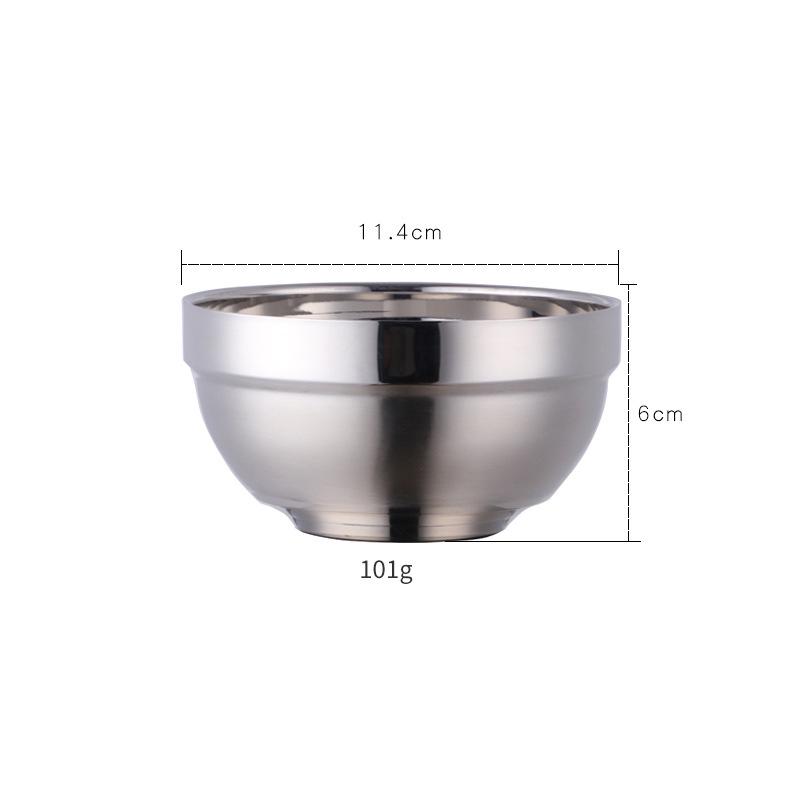 304 Stainless Steel Double-Layer Insulated Bowl for Children - Anti-Scald, Anti-Drop, Perfect for Rice and Soup