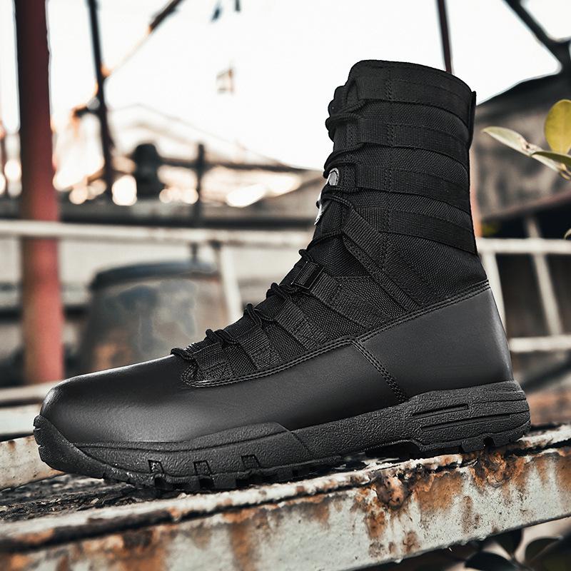 New Land Combat Boots Training Tactical Boots Camping Mountaineering Shoes High Top Outdoor Lightweight Hiking Shoes Men's Combat Boots