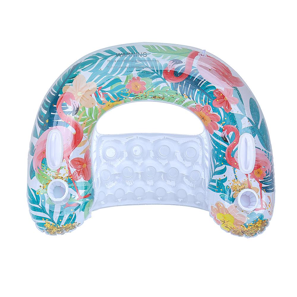 Inflatable U-Shaped Water Lounger with Sun Canopy