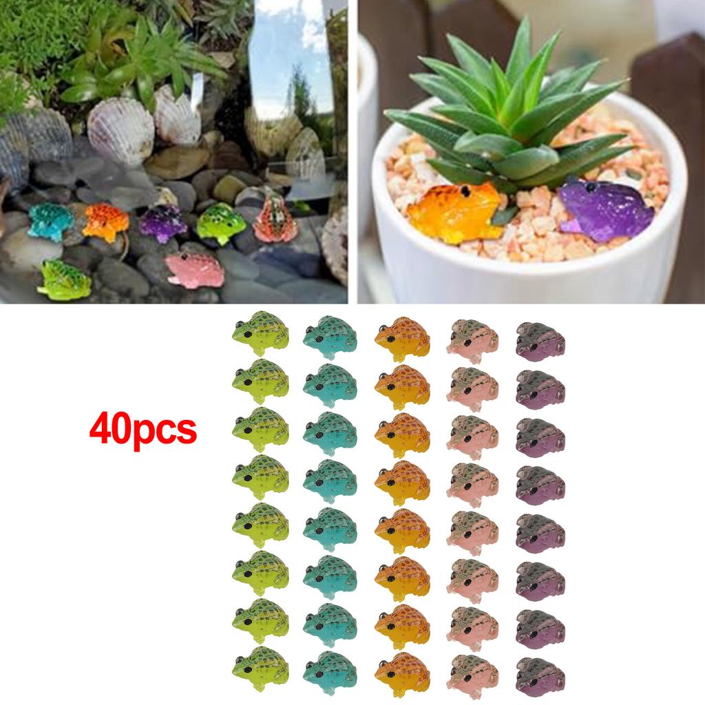 Toy Houses Aquariums Green Resin Frog Figurine Mini Frog Statue Toy Mini Garden Landscapes DIY Three-dimensional Animals