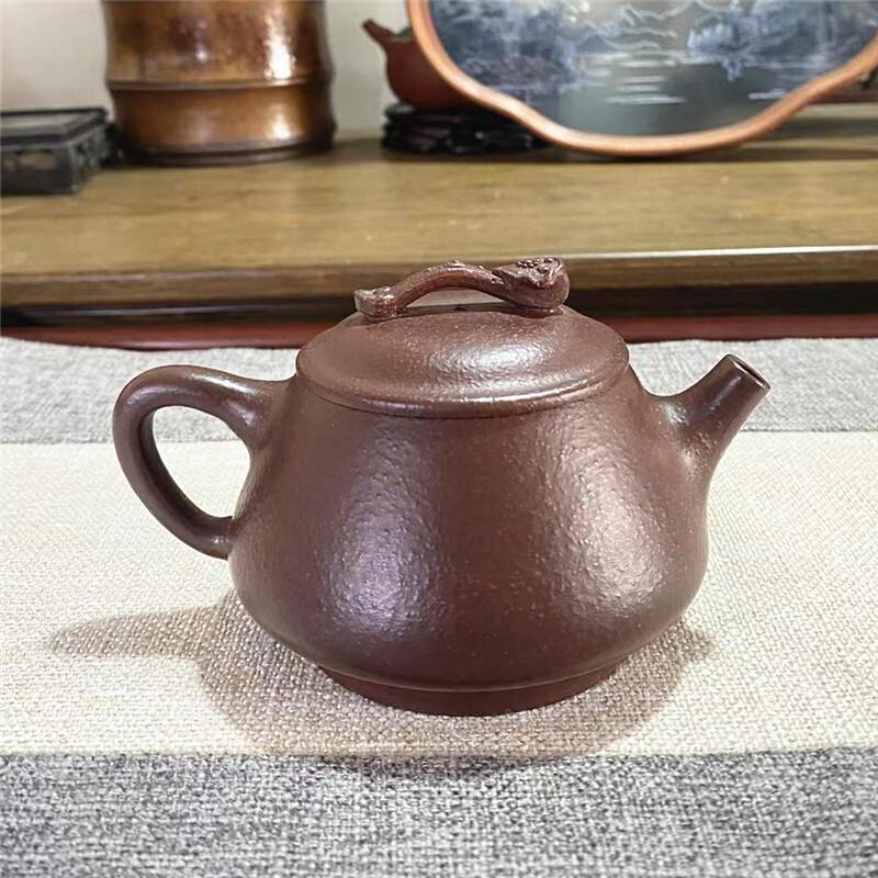 

250 мл Роскошный чайник из фиолетовой глины Исин, ручная работа, чайник-черпак Жуйи, сырой рудный крупнозернистый песок, фиолетовый глиняный чайник, чайный сервиз Цзыша, подарок для чая, ремесло