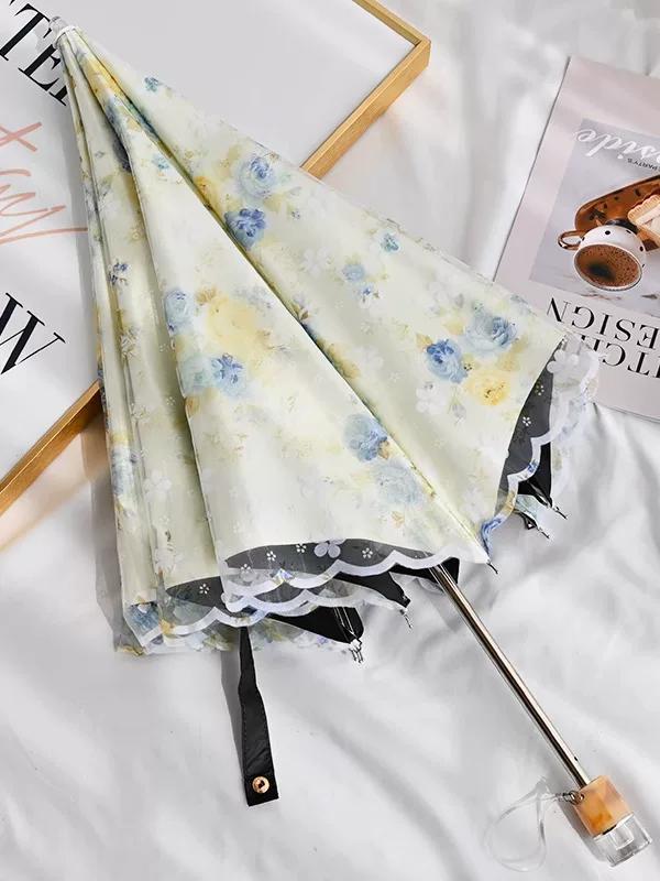 Umbrella Lace Sun Umbrella Female Embroider Sun Protection UV Protection Sun Umbrella Retro Style Princess Umbrella Sunny and Rain Dual-Use