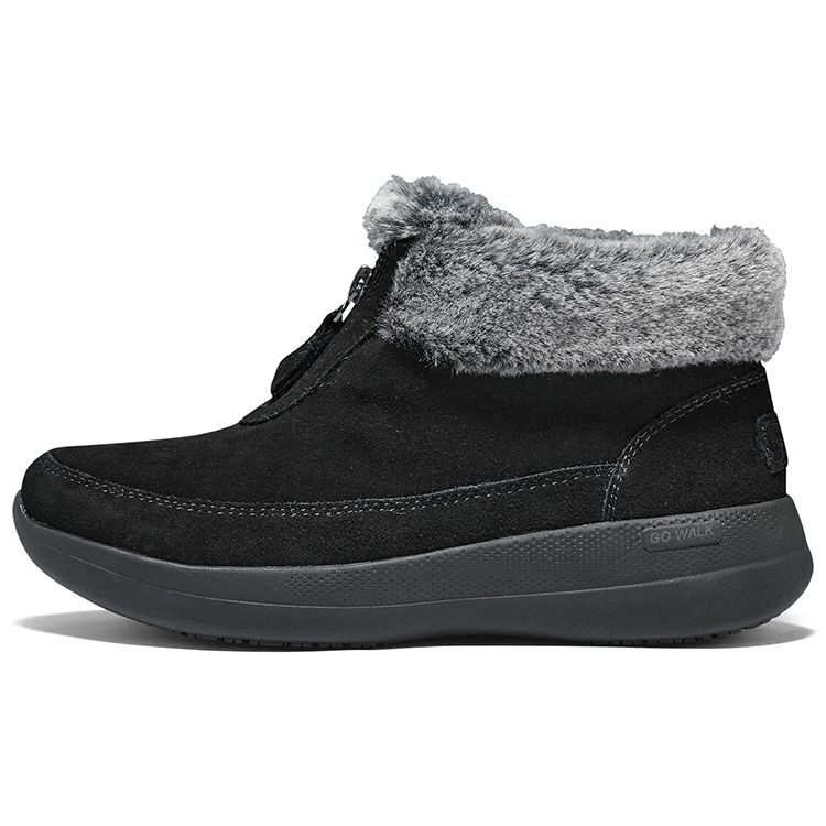 Skechers Go Walk Stability Other Wear-Resistant Shock-Absorbing Comfortable High-Top Snow Boots Women boots Black 144664-BKGY 35