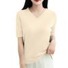 Dámská móda Volný úplet svetr Spodní část Košile svetr s výstřihem do V Krátký rukáv Jednobarevný Top
