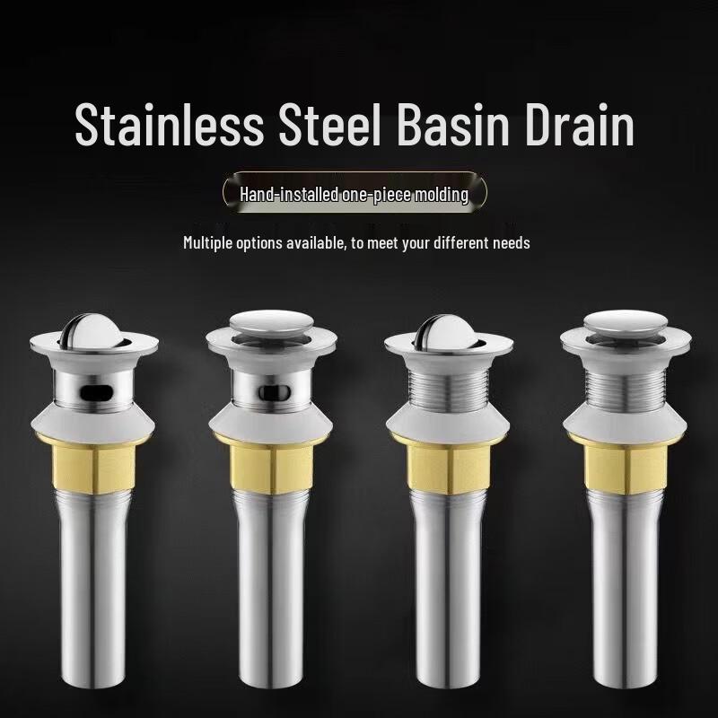 Stainless Steel Pop-up Basin Drain with Anti-Odor Pipe