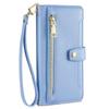 Flip Case for Xiaomi Poco F8 Pro, Wallet Zipper Pocket, Blue