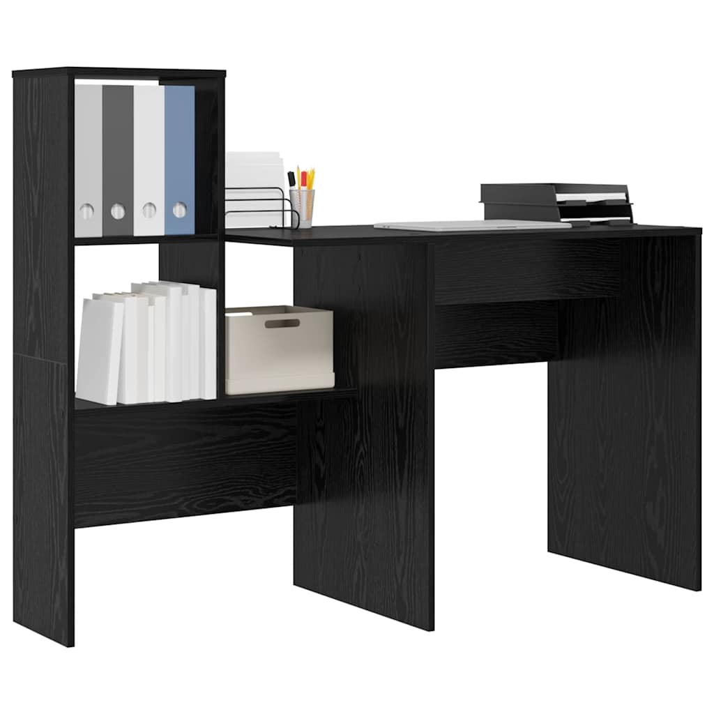 Scrivania Effetto Rovere Nero 131,5 x 50 x 106,5 cm