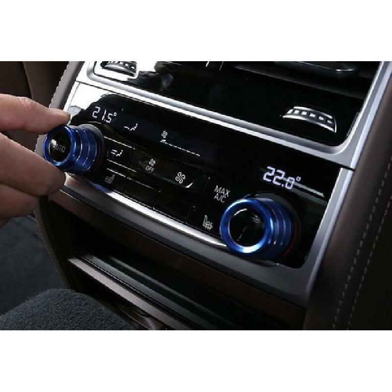 For BMW X3 G01 X4 2018- Blue Aluminum Rear AC Adjusting Knob Ring Trim