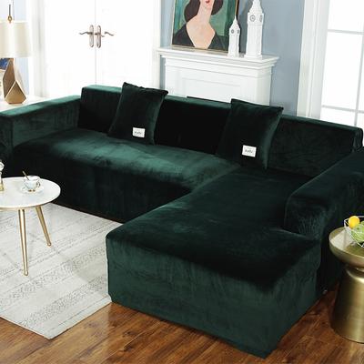 Samt-Plüsch-Sofabezug in L-Form für Wohnzimmer, elastisch, für Möbel, Couch, Schonbezug, Chaiselongue, Ecksofabezug, Stretch