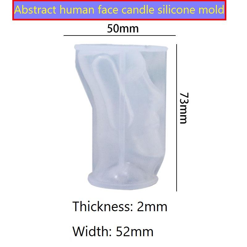 DIY Kerzenform Abstraktes Gesicht 3D Irreguläre Silikonform Elastisch Handgefertigtes Kerzenwerkzeug mit Docht Seifenform
