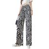 Women's 2026 Summer Ink Painting Wide-Leg High-Waisted Checkered Ice Silk Pants