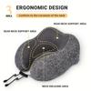1pc Travel Pillow With Hood 5.5in X 10.6in Comfort Neck Support Memory Foam U-Shaped Pillow Large Blackout Hood For Restful Sleep
