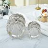 Jewelry Tray Vintage Embossed Stainless Steel Tray, Serving Platter for Desserts, Easy To Clean Storage Organizer, Snack Plate, Dining Table
