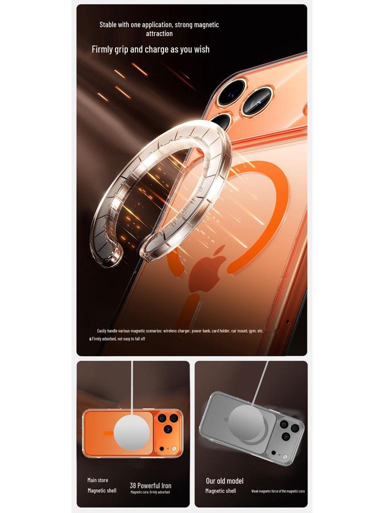 iPhone 17 Pro Max Magnetic Transparent Case with Drop Protection