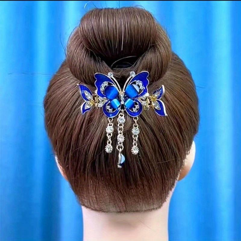 Elegant Butterfly Hair Claw with Sparkling Rhinestones and Stylish Tassel - Perfect for Weddings, Parties, and Everyday