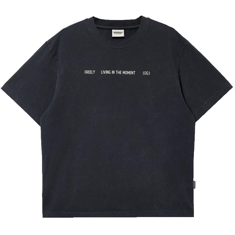 Мужская хлопковая футболка с вышивкой с коротким рукавом JACK & JONES S