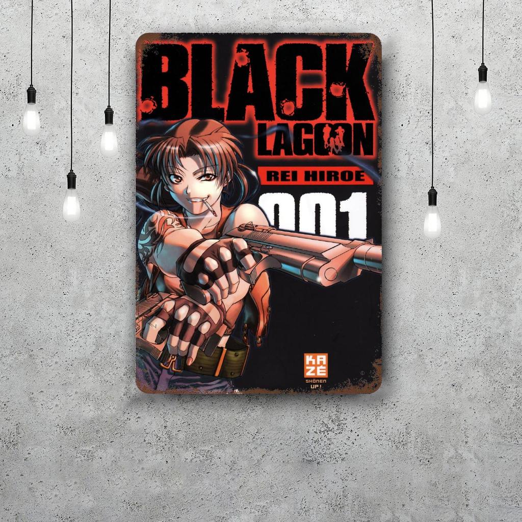 black lagoon 3 cartoon Decor Vintage Metal Signs Tin Signs Captain Poster Decor for Bar Pub Club Man Cave Wall Decoration