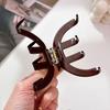 Vintage Acetate Arc Half Moon Hair Claw Clip Elegant Accessory For Women In Black And Caramel