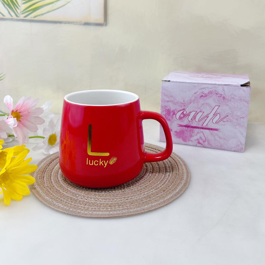 Ceramic Mug Gift Set: Souvenir Mug with Handle and Lid, High-End Luxury Feel, Customizable