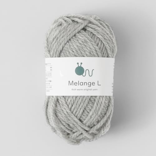 Knitworm Melange Garn, 10 Knäuel, Extra Dick, 30g (45m), 60% Wolle, 40% Acryl (Grau)