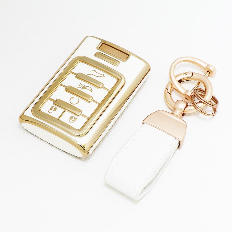 Shell Fob Keychain For Cadillac Dts Sls Srx Xls Sts Cts Ats 28T Ctsv Xts Escalade Chevrolet C7 5 Buttons Tpu Car Key Case Cover