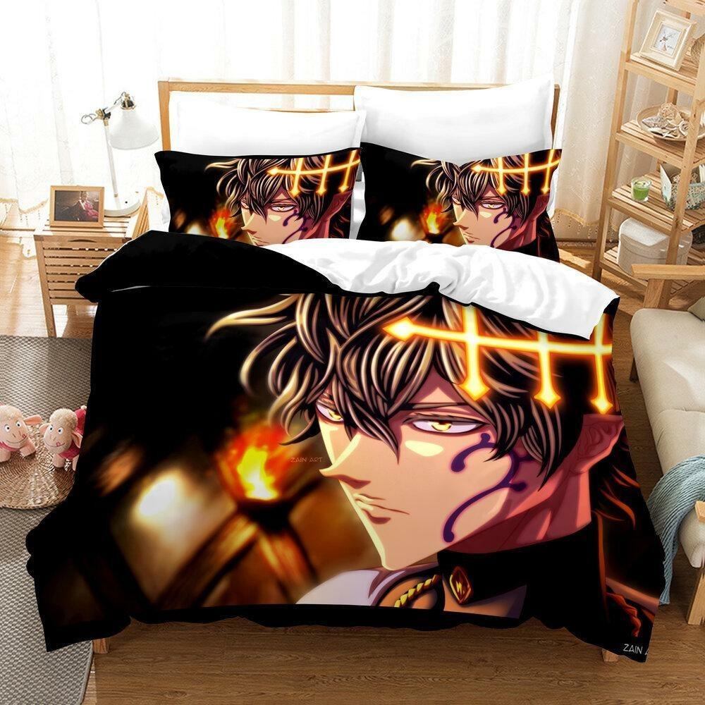 Black Clover Asta Duvet Cover Pillowcase Bedding Set Adult Boys Girls Bedroom Decoration Children Gift Single Double Large Size