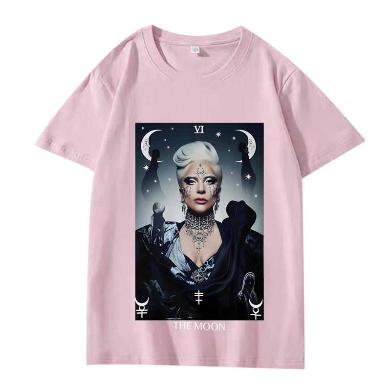 Tarot The moon graphics T Shirt men ’s women Oversized 100% Cotton streetwear short sleeve Summer print Unisex shirts